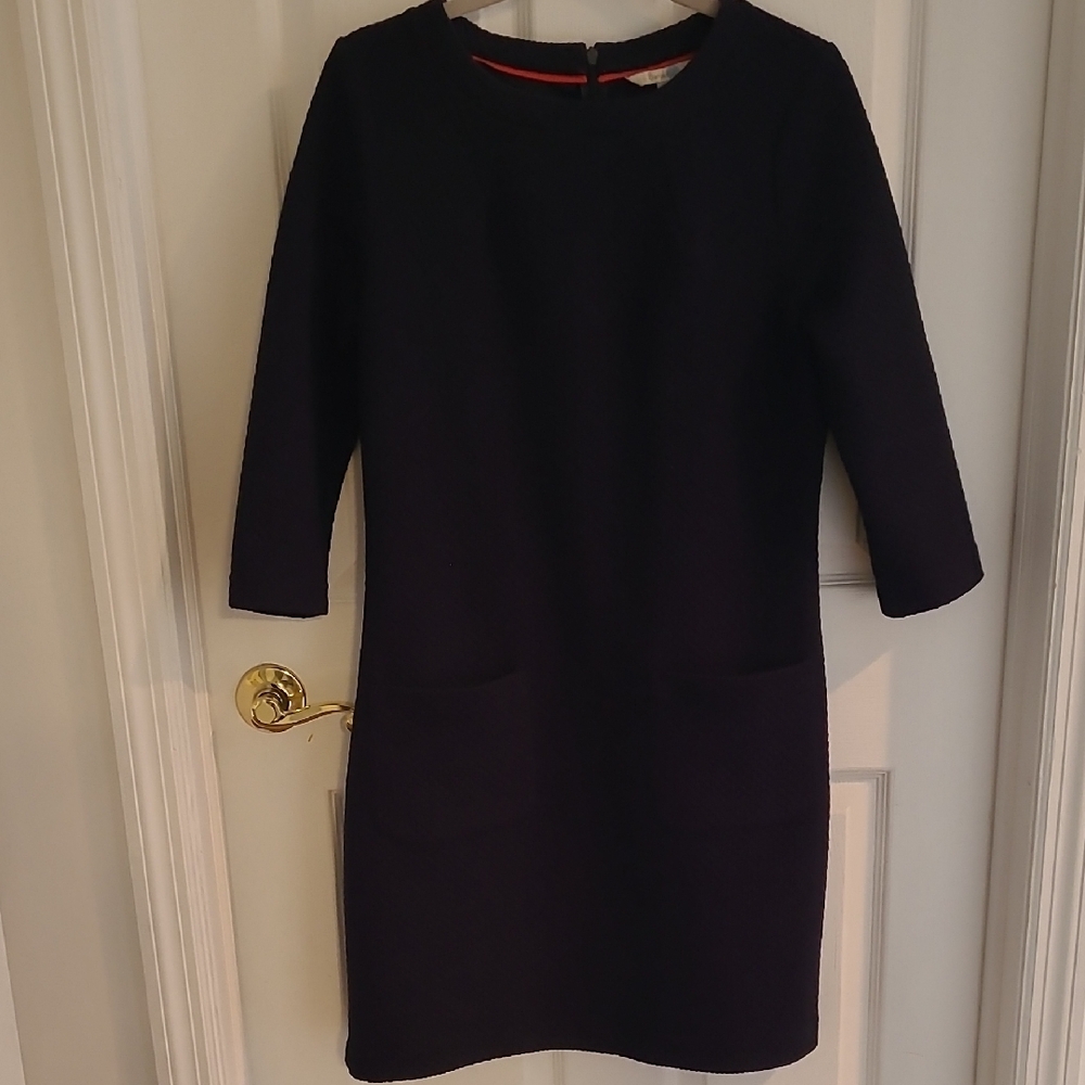 Boden Navy Quilted Dress with Pockets